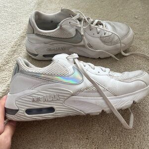 Nike Air Max White and Silver Sneakers